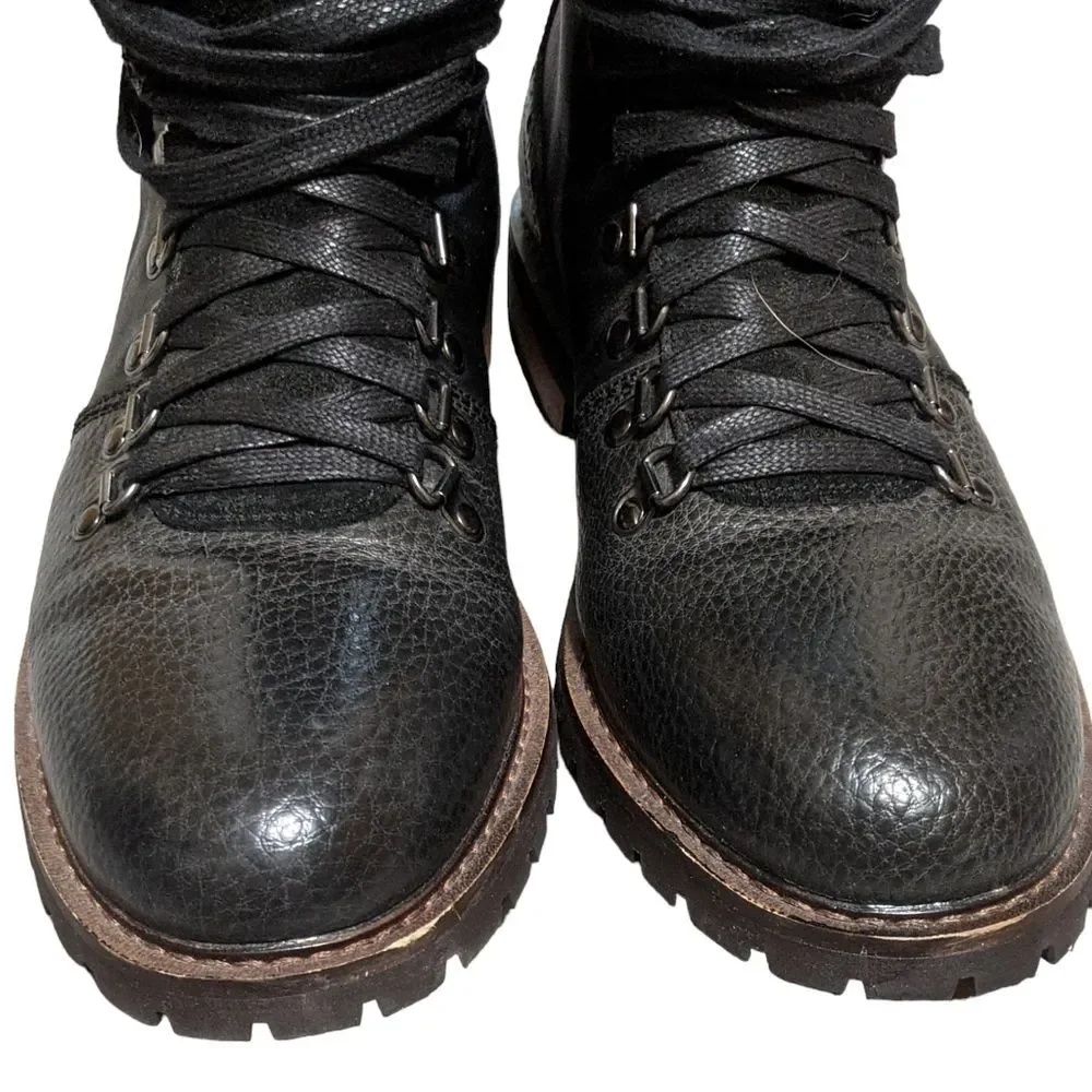 Penguin black leather lace up chukka round toe ankle boots logo men's size 8